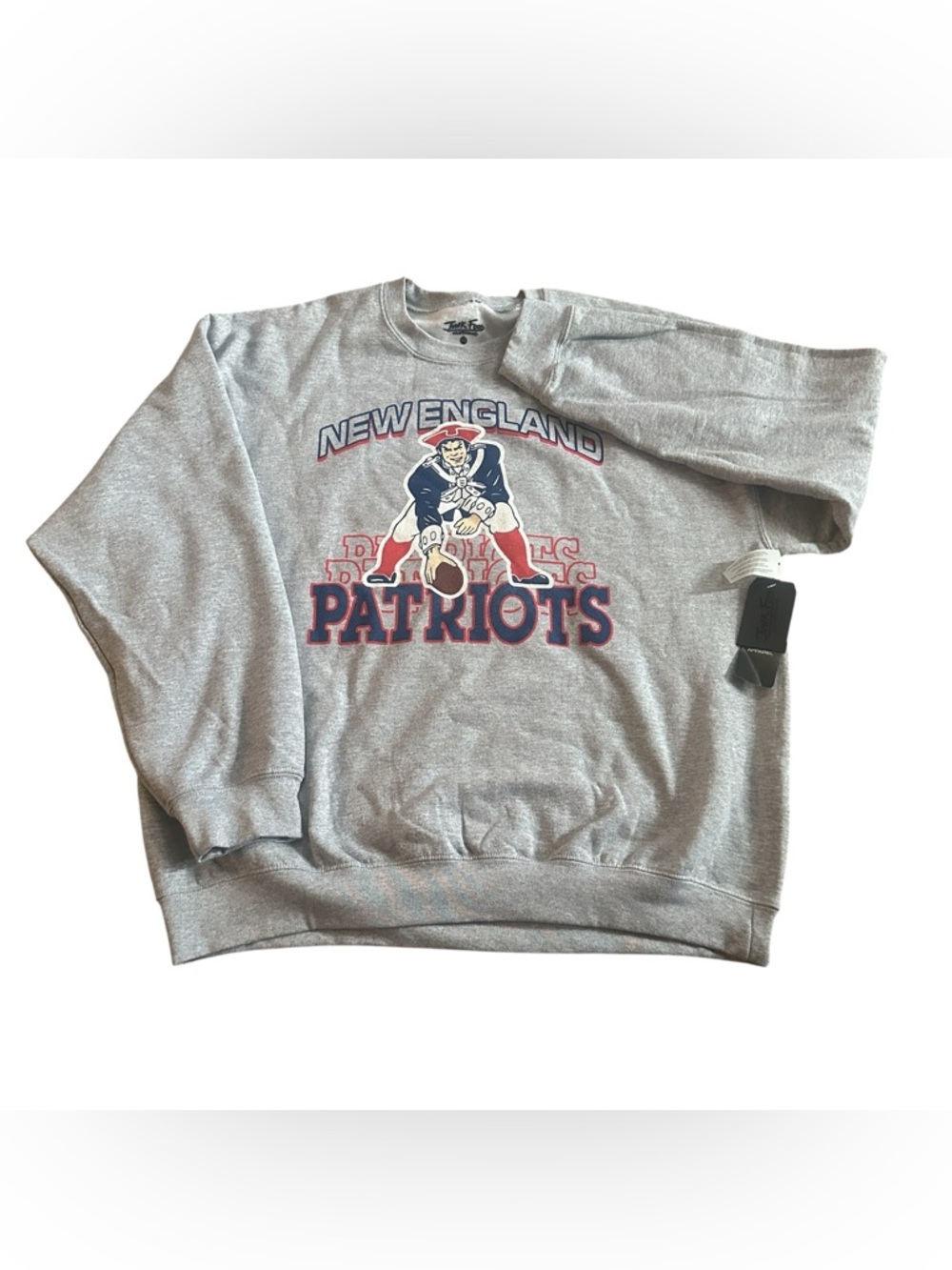 NWT New England Patriots NFL Junk Food Football Crew Neck Sweatshirt Mens Large